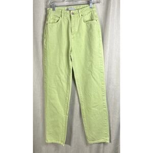 Zara - Women’s Lime Green Straight Leg Jeans - 100% Cotton